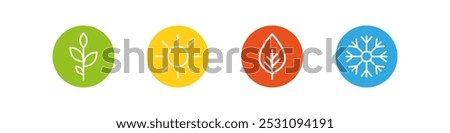 Four seasons icon. 4 seasons of the year vector set. line design