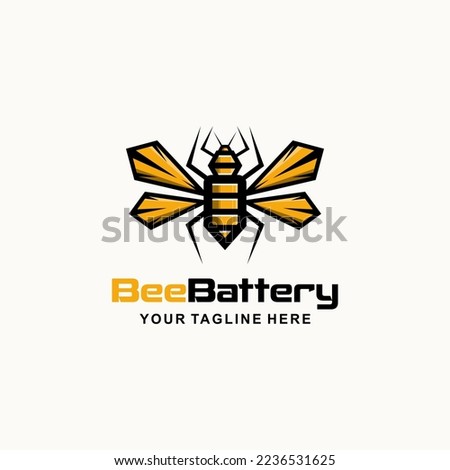 Bee battery logo design - vector illustration, bee battery logo design emblem. Suitable for your design need, logo, illustration, animation, etc. 