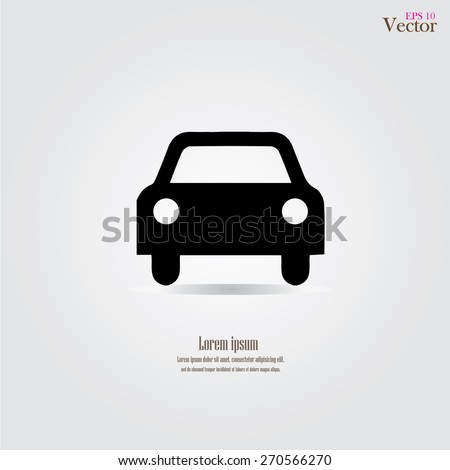 Car icon.car icon vector on gray background. Vector illustration.