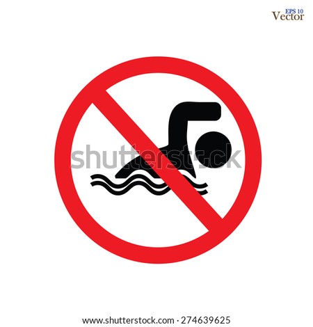 swimming forbidden .no swimming sign,vector illustration.