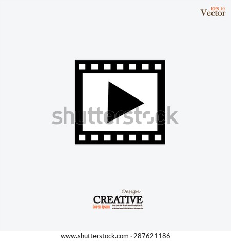 video icon.movies icon. film with play sign.vector illustration.