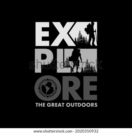 Explore The Outdoors Vintage T shirt design typhography print ready template vector art 