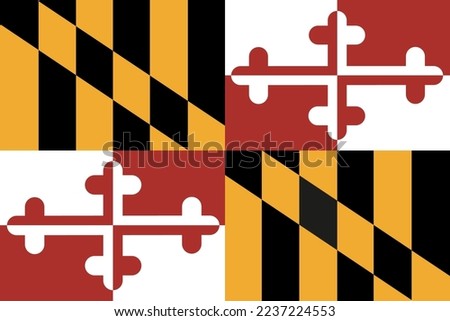 Maryland flag. Official colors and proportions. Flag of state Maryland.