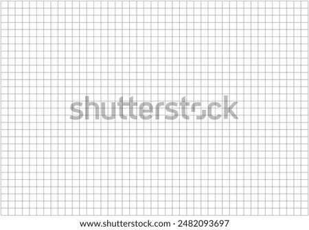 Squared wide black grid paper. Mathematics pattern. Notebook sheet blank. Typography template for making notebooks production, for school. Education backdrop. Black grid texture on white background.