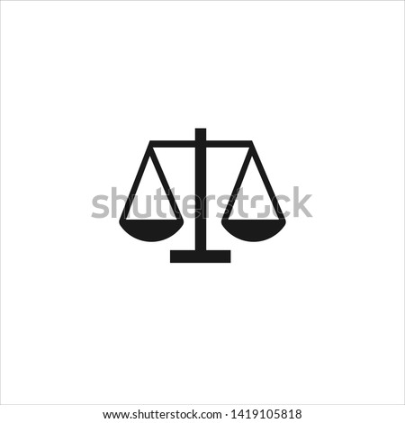 
two scales in flat style. Vector illustration isolated on white background