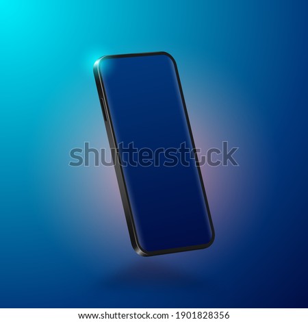 modern black smartphone. realistic mobile phone in isometric illustration. vector 3d illustration using gradient. phone mockup or template with blank screen.