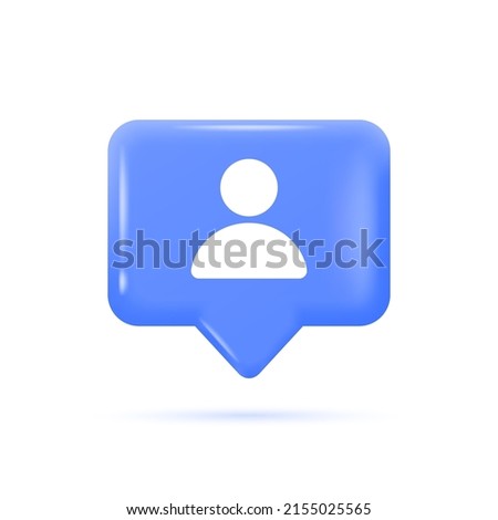 Subscriber notifications, 3d social media notification icons. vector illustration in realistic style isolated on white background.