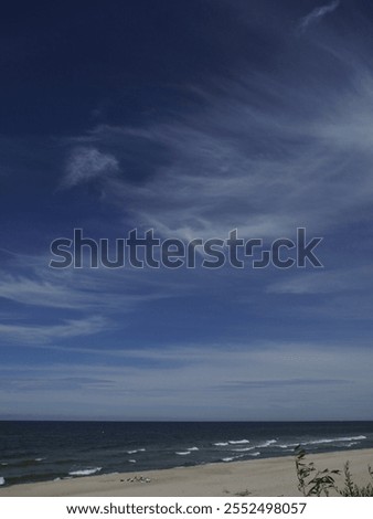 Similar – Image, Stock Photo deserted sandy beach with surveillance tower