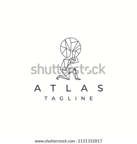 Titan atlas greek god logo icon design template flat vector