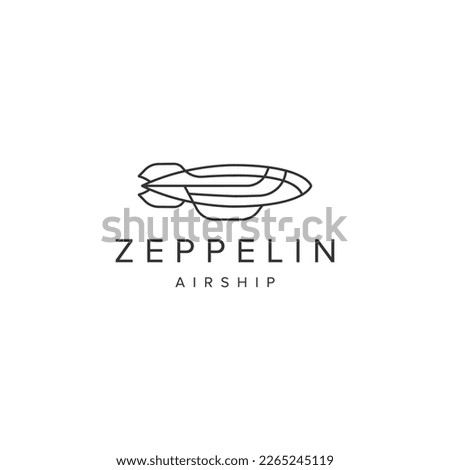 Zeppelin airship logo icon design template flat vector