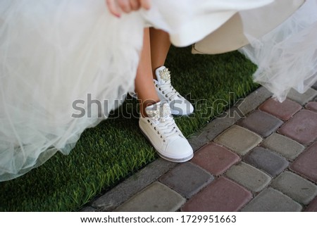 Similar – Image, Stock Photo Wedding dress with sneakers