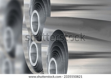 Similar – Image, Stock Photo aluminum foil, rolled aluminum foil, close-up on a black background,