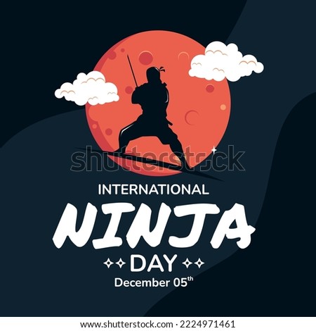 Ninja Silhouette Vector Logo. Suitable to use on international ninja day