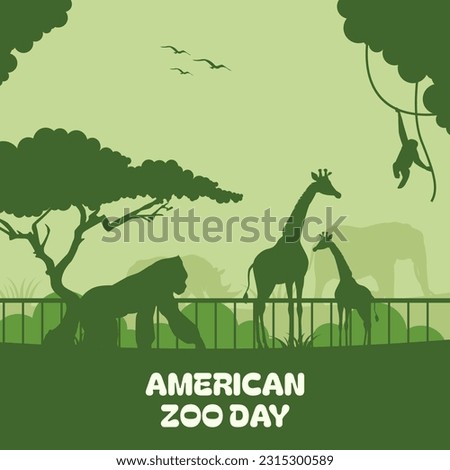 American Zoo Day on 01 July banner template design for poster, card etc