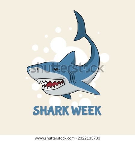 Shark sign isolated vector illustration. Illustration of great, animal, cartoon suitable for shark week element