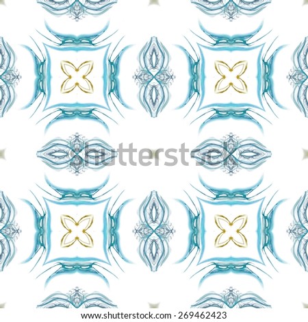 Seamless kaleidoscope texture or pattern in blue and green 2 - wallpaper pattern