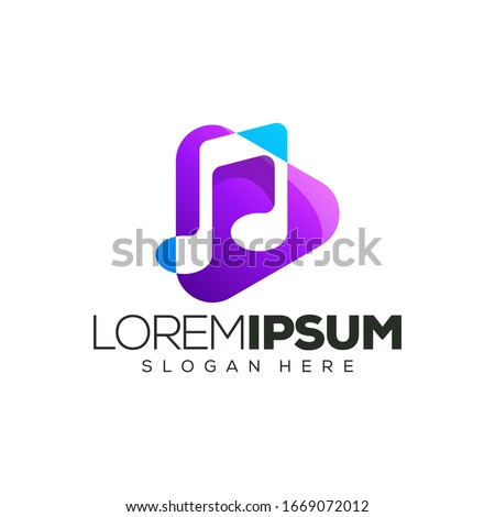 music logo design vector illustration