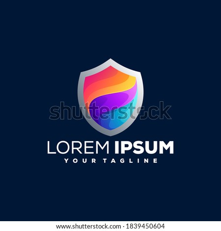 shield gradient color logo design