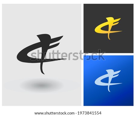 Letter CF monogram logo vector, company modern gold flat simple clean logo template