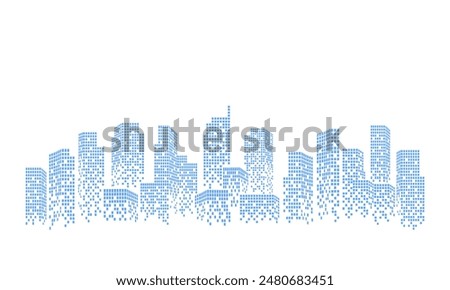 Modern city abstract background with many skyscraper, civil engineering backdrop, book cover, artificial intelligence theme.