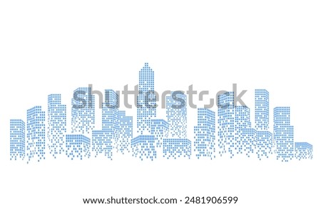 Atlanta city with abstract grid futuristic style