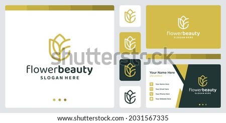 inspiration for the initial letter F with a rose logo. business card design