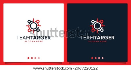 Target Audience logo template designs. Team logo with target or focus shape logo. Premium vector