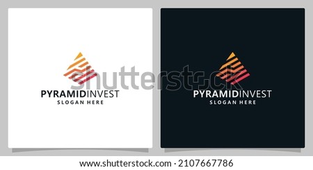 Pyramid logo design template with business marketing, investment, analytics and finance logo design