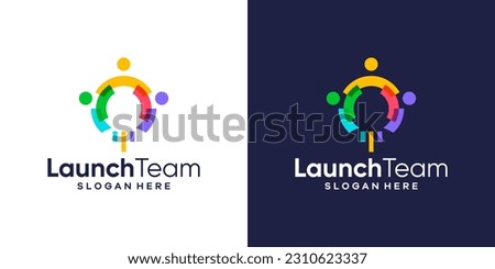 Teamwork logo design with colorful style logo design. Startup Launch and team human unity design graphic vector illustration. Symbol, icon, creative.