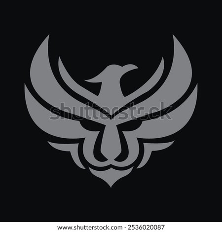 tiger face icon logo with a touch of eagle blends well