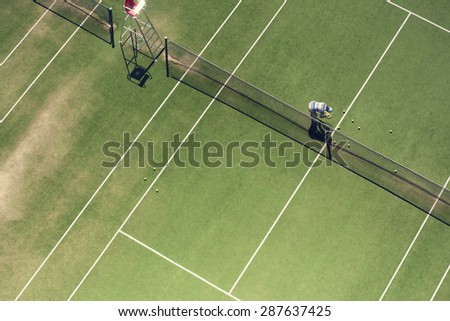 The tennis court from the above.