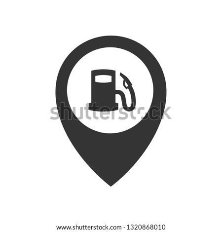 Gas station icon location. Fuel pump, fuel station location gps marker icon vector. Element of map point for mobile concept and web apps UI. Icon for website design and development, app development.
