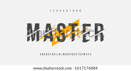 Master glitch fonts set. Modern alphabet uppercase font vector editable.