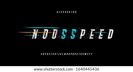 Modern technology high speed and fast alphabet fonts. Dramatic action and sport font letter typography. Vector illustration