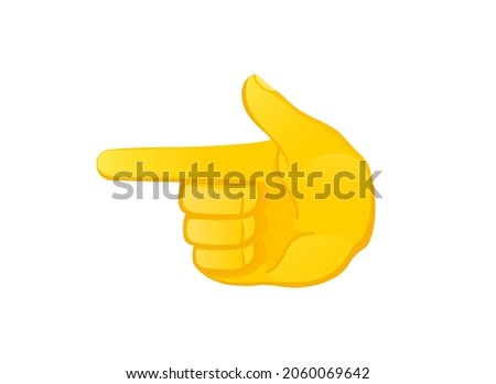 Hand index pointing left icon. Hand gesture emoji vector illustration.
