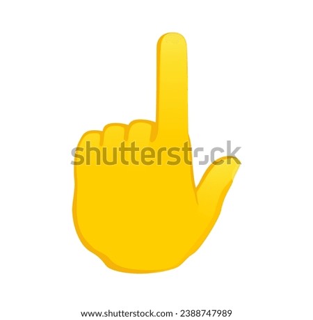 Backhand index pointing up icon. Yellow gesture emoji vector illustration