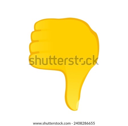 Thumbs down icon. Yellow gesture emoji vector illustration