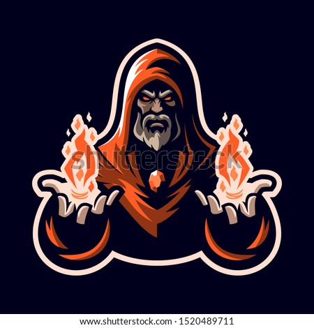 Wizard / Mage eSports Mascot Logo for Team, Personal, Community, or Club Logo Сток-фото © 