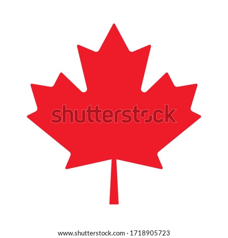 Canada maple leaf vector symbol clip art. Red maple leaf. Maple leaf vector icon. Vector illustration of a maple leaf. 
