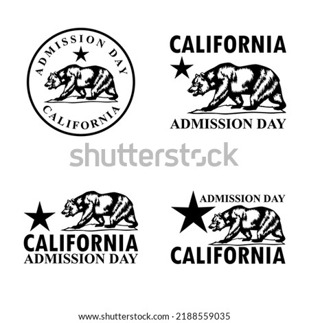 Bundle California Admission Day. Legal holiday in the state of California in the United States. Vector