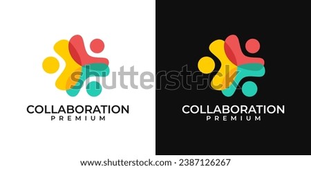 People community logo design. Colorful fun unity logo. Vector logo template of people, diversity, partner, social, vector, team work, collaboration.