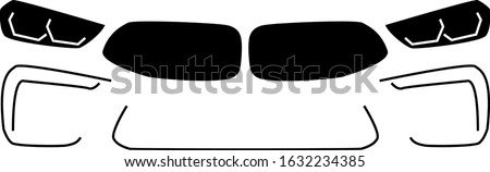 vector illustration car headlight front