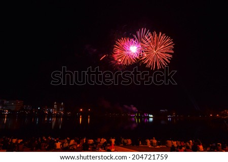 fireworks lighting the night sky in different colors
