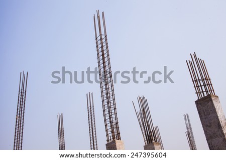 Reinforced concrete piles of the new building