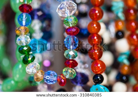 Colorful beads made of natural stones