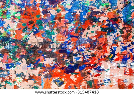 Colorful Painters Palette With Paint Stain Abstract Background Texture Close Up