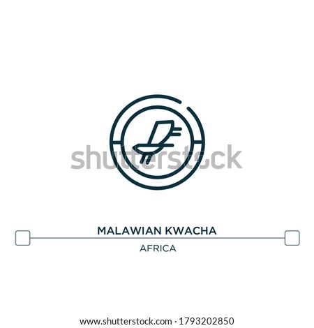 malawian kwacha vector line icon. Simple element illustration. malawian kwacha outline icon from africa concept. Can be used for web and mobile
