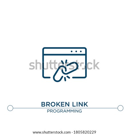 broken link vector line icon. Simple element illustration. broken link outline icon from programming concept. Can be used for web and mobile
