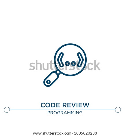 code review vector line icon. Simple element illustration. code review outline icon from programming concept. Can be used for web and mobile
