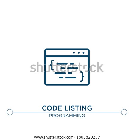 code listing vector line icon. Simple element illustration. code listing outline icon from programming concept. Can be used for web and mobile
